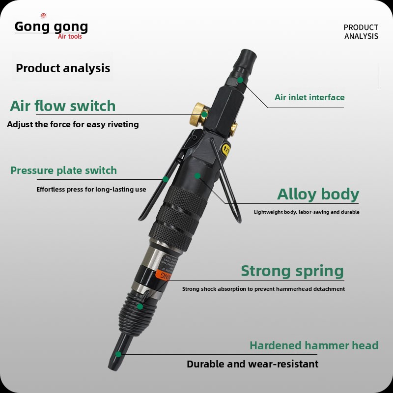 Gongke pneumatisch mini-klinkn - Rivet Gun Air recensie en prijs